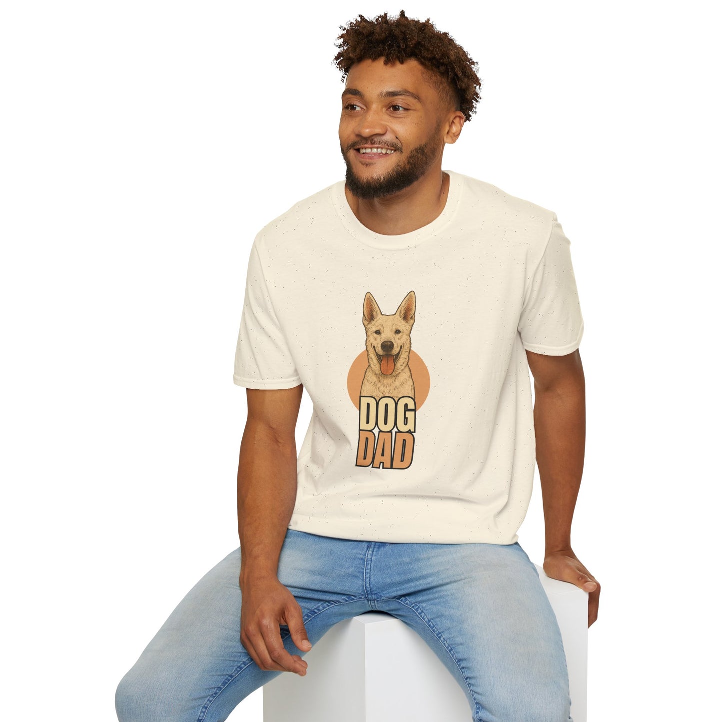 White Swiss Shepherd Dog Dad T-shirt - Custom Matching T-shirts for Pet Lovers