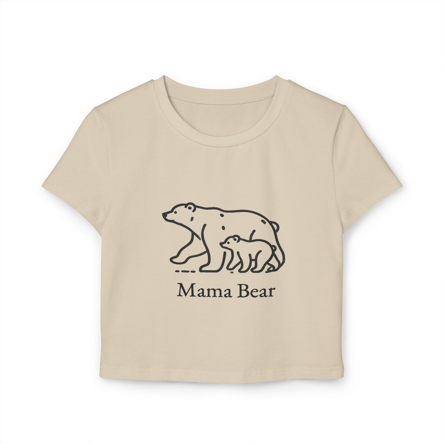 Mama Bear Graphic Cropped Tee – Strong, Sweet & Stylish
