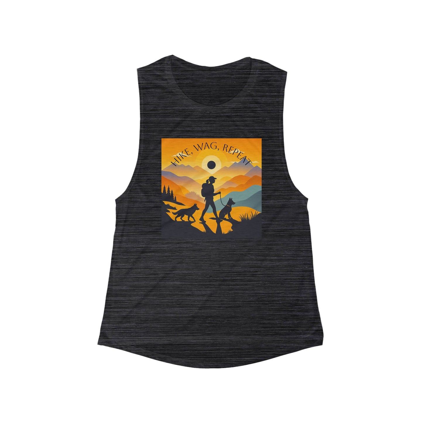 Hike. Wag. Repeat. Flowy Tank – Dog Mom Adventure Top